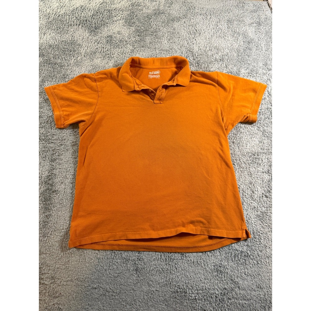 Old Navy Mens Pique Polo XXL Orange 100% Cotton Short Sleeve